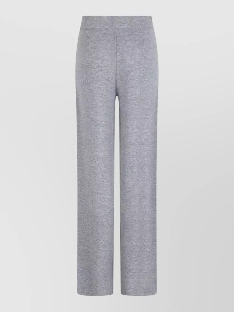 Max Mara Ribbed High-Rise Wide-Leg Cashmere Wool Trousers