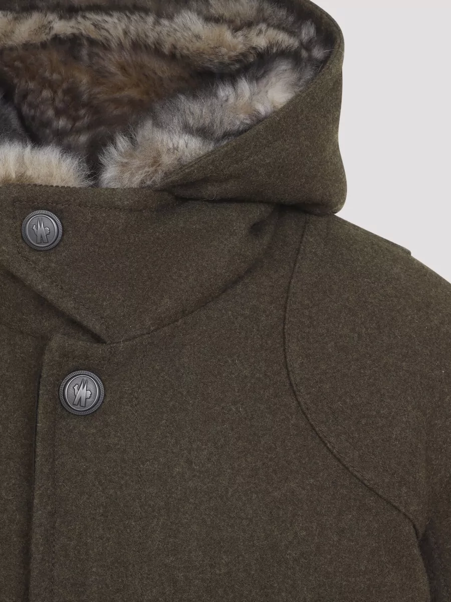 Moncler Grenoble Virgin Wool Hooded Jacket