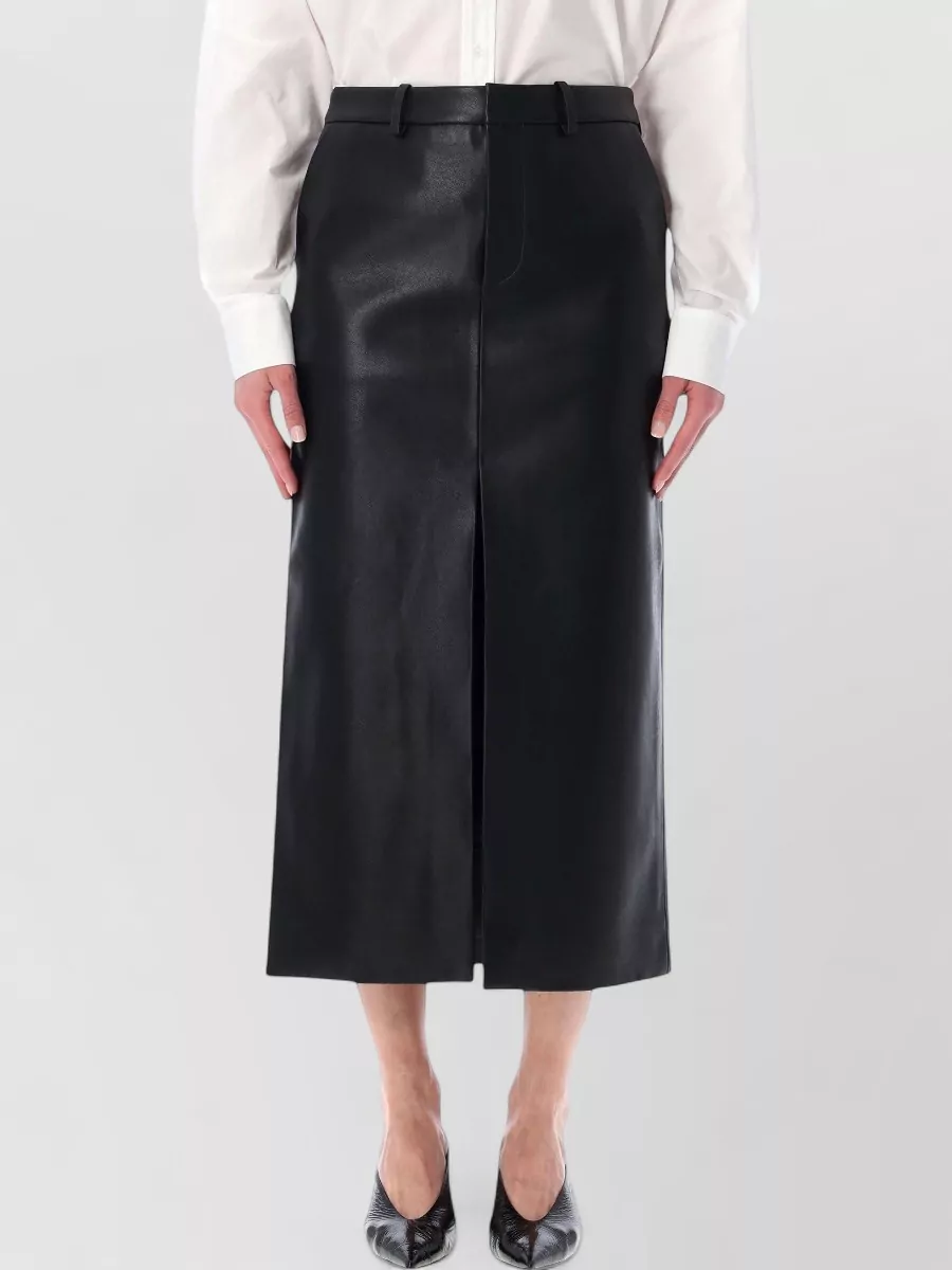 The Frankie Shop Faux Leather Midi Pencil Skirt