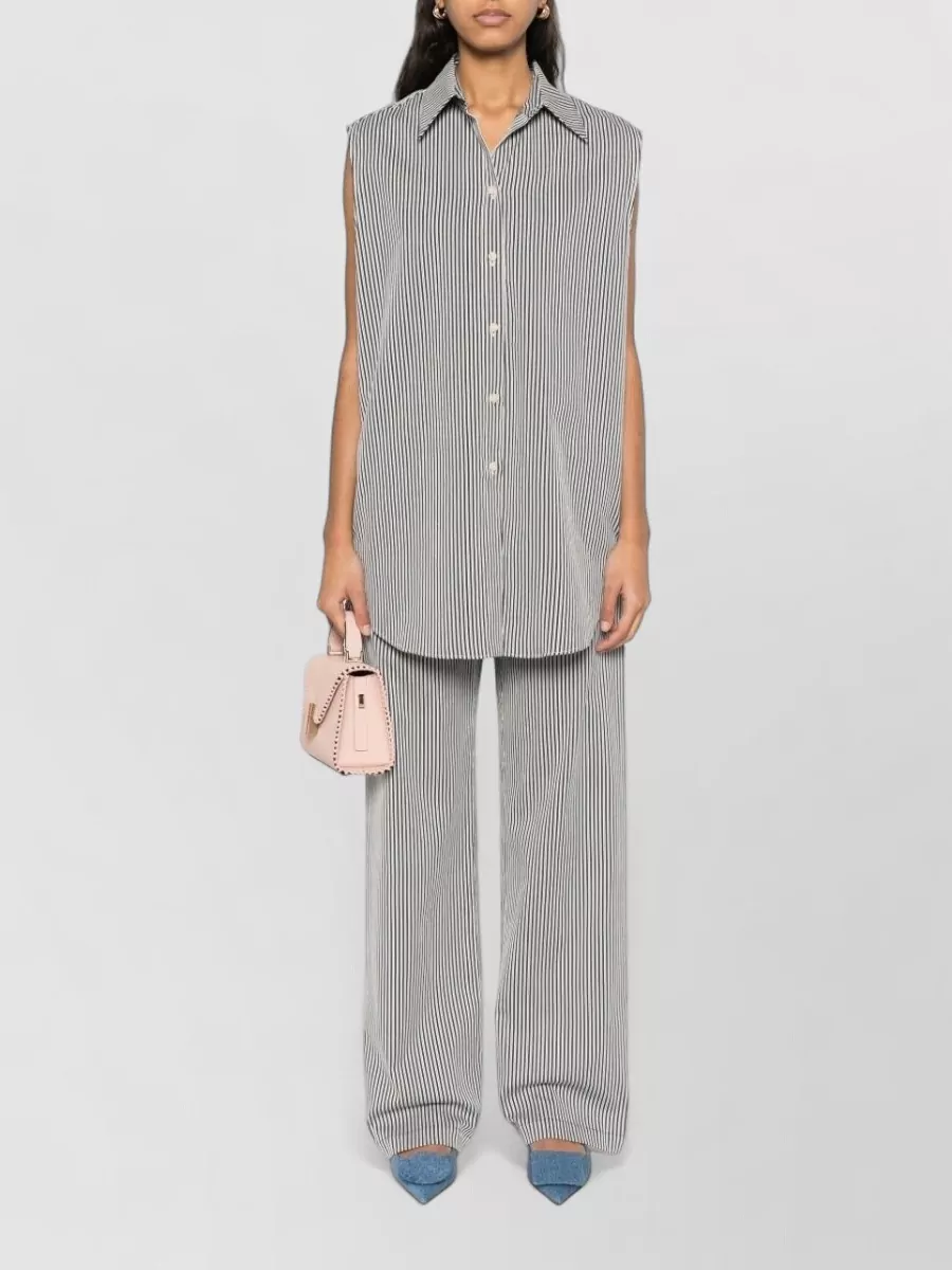 Alysi Striped Wide-Leg Trousers