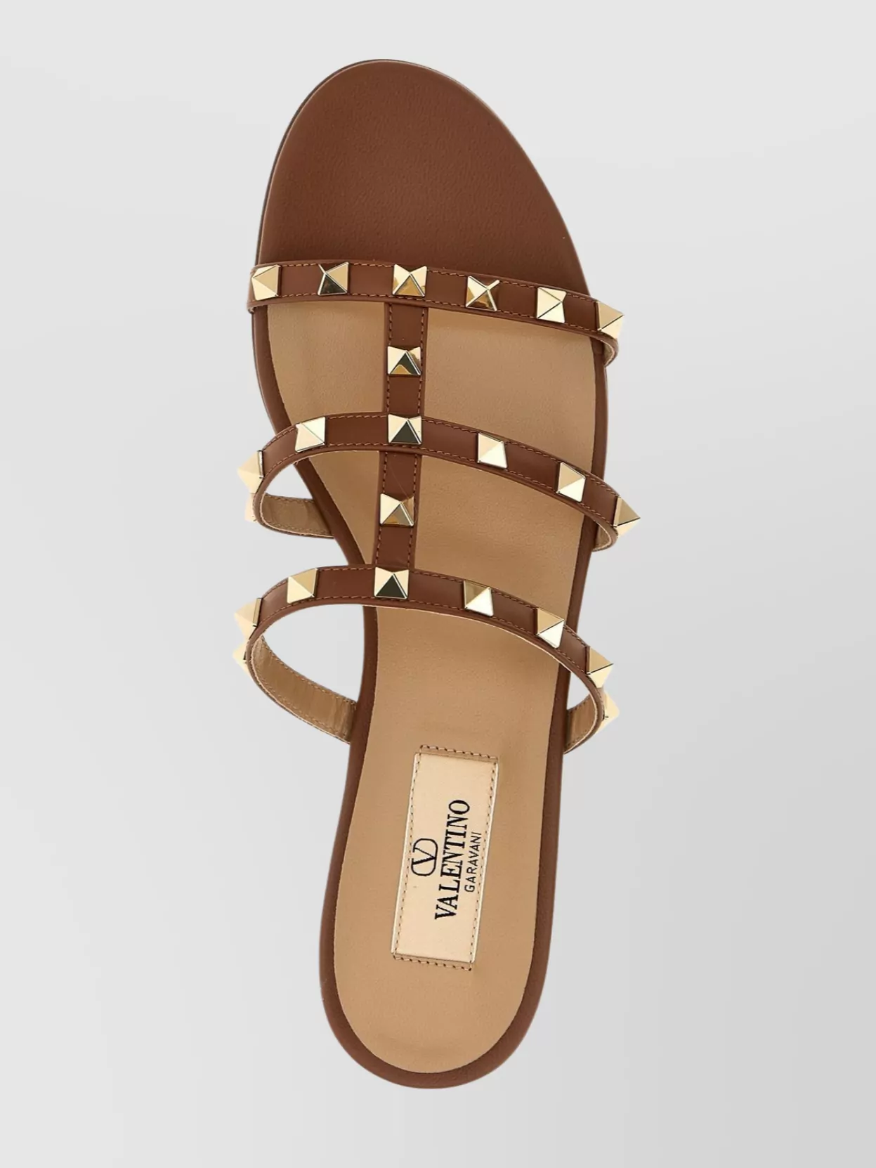 Valentino Rockstud Open Toe Flat Sole Sandals