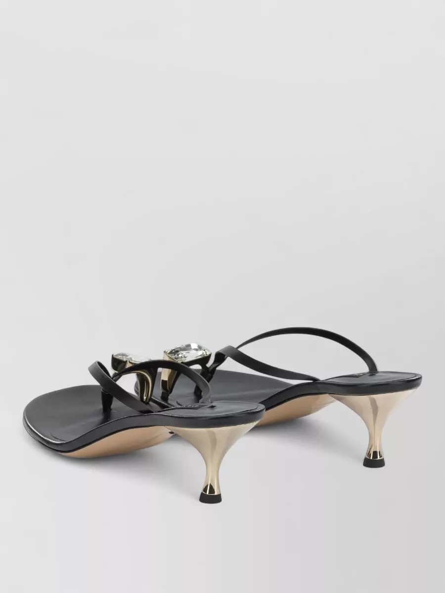 Casadei Leather Thong-Heel Sandals