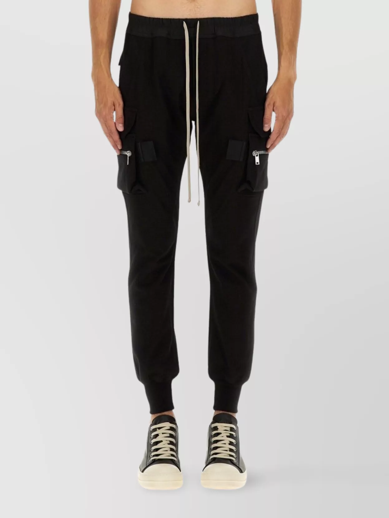 Rick Owens Mastodon Cargo Pockets Elastic Waistband Trousers