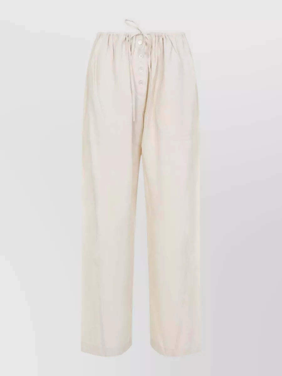 Studio Nicholson Hera Drawstring Trousers Button Waist Pockets