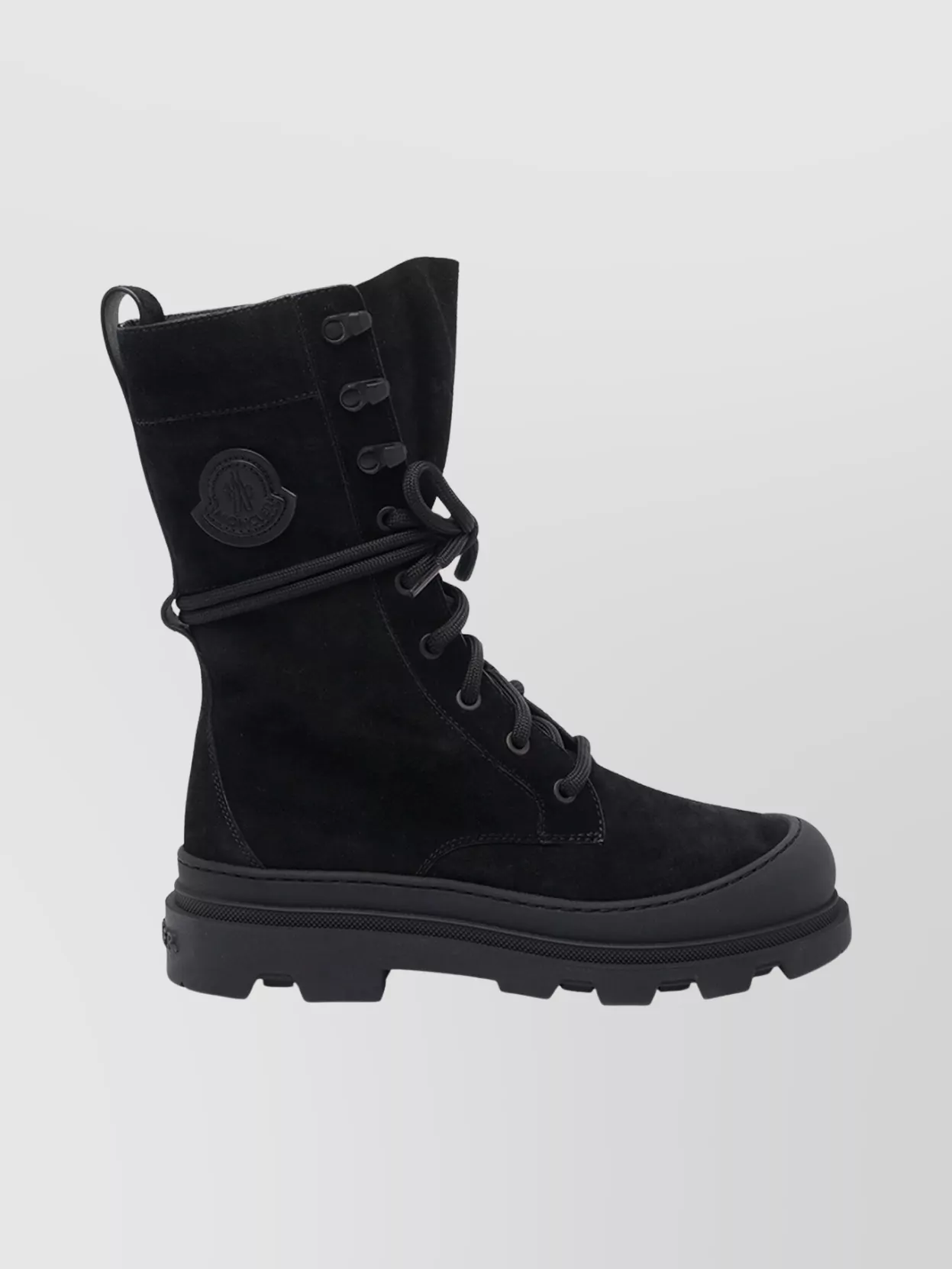Moncler High Ankle Suede Boots With Rubber Sole