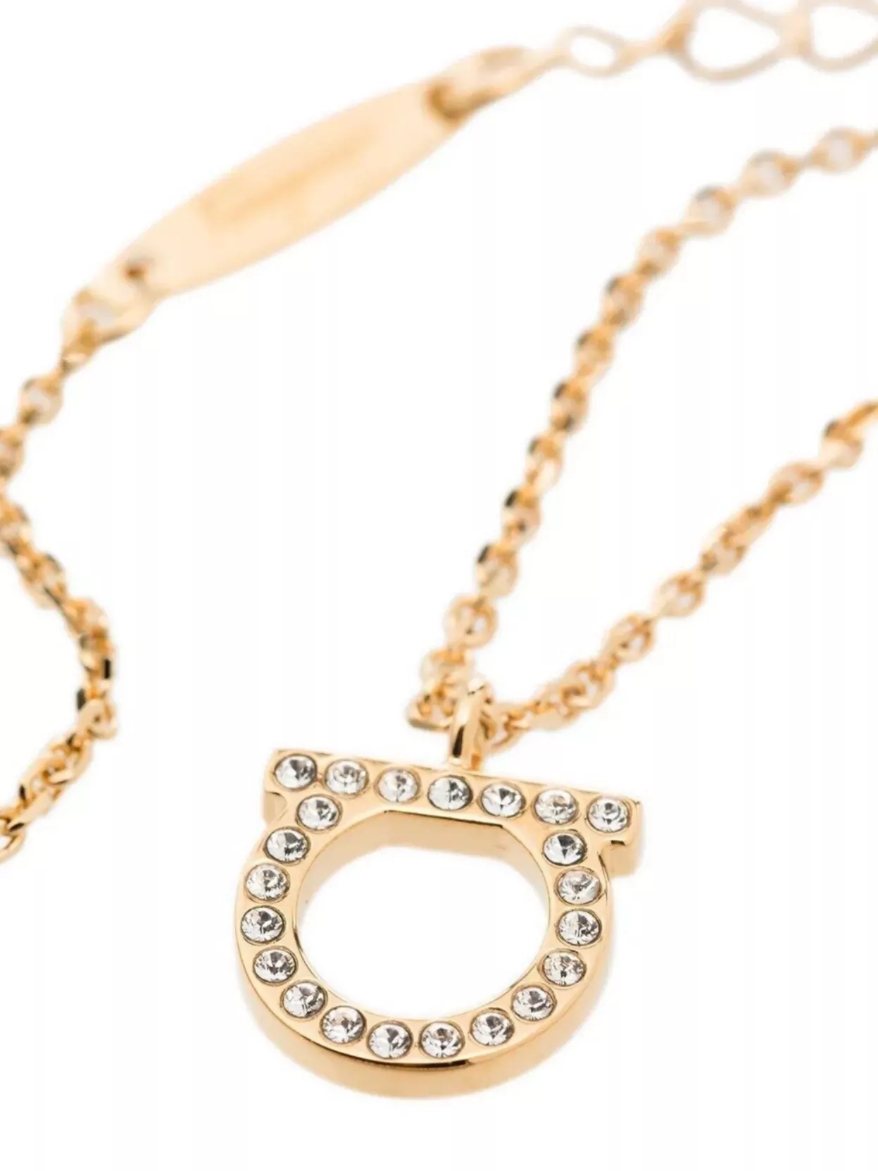 Ferragamo Gold-colored Necklace With Gancini Charm In Neutrals
