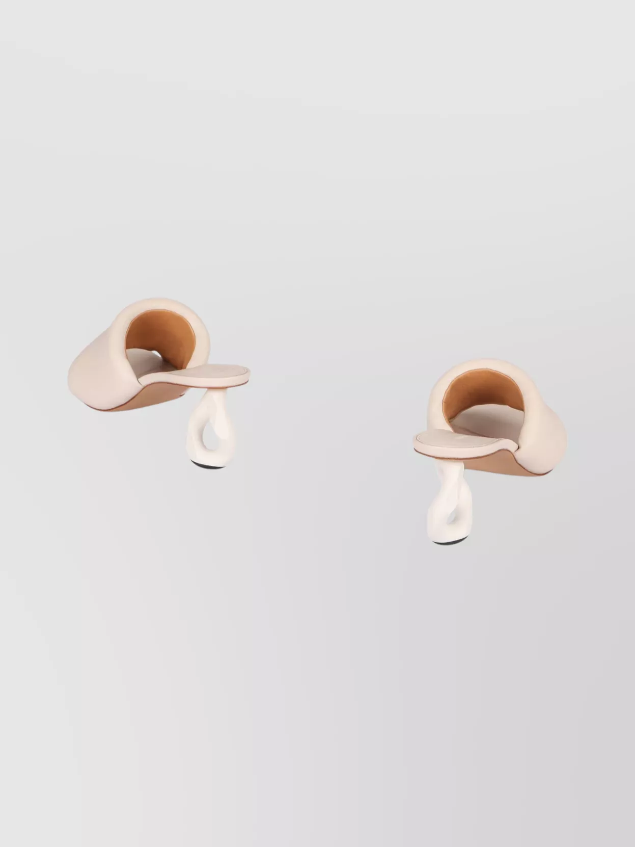 Jw Anderson Sculptural Heel Open Toe Leather Mules In Pink