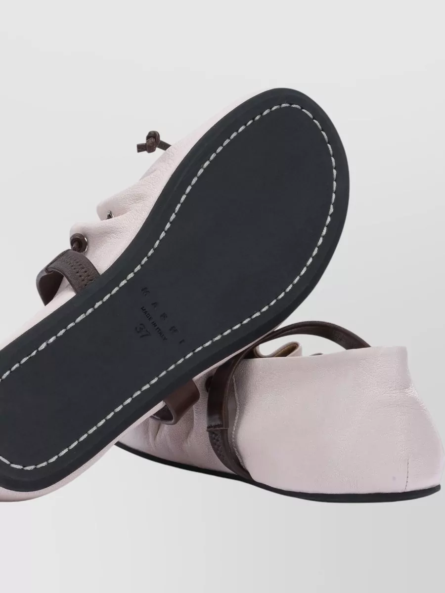 Marni Leather Mary Jane Ballerina Shoes