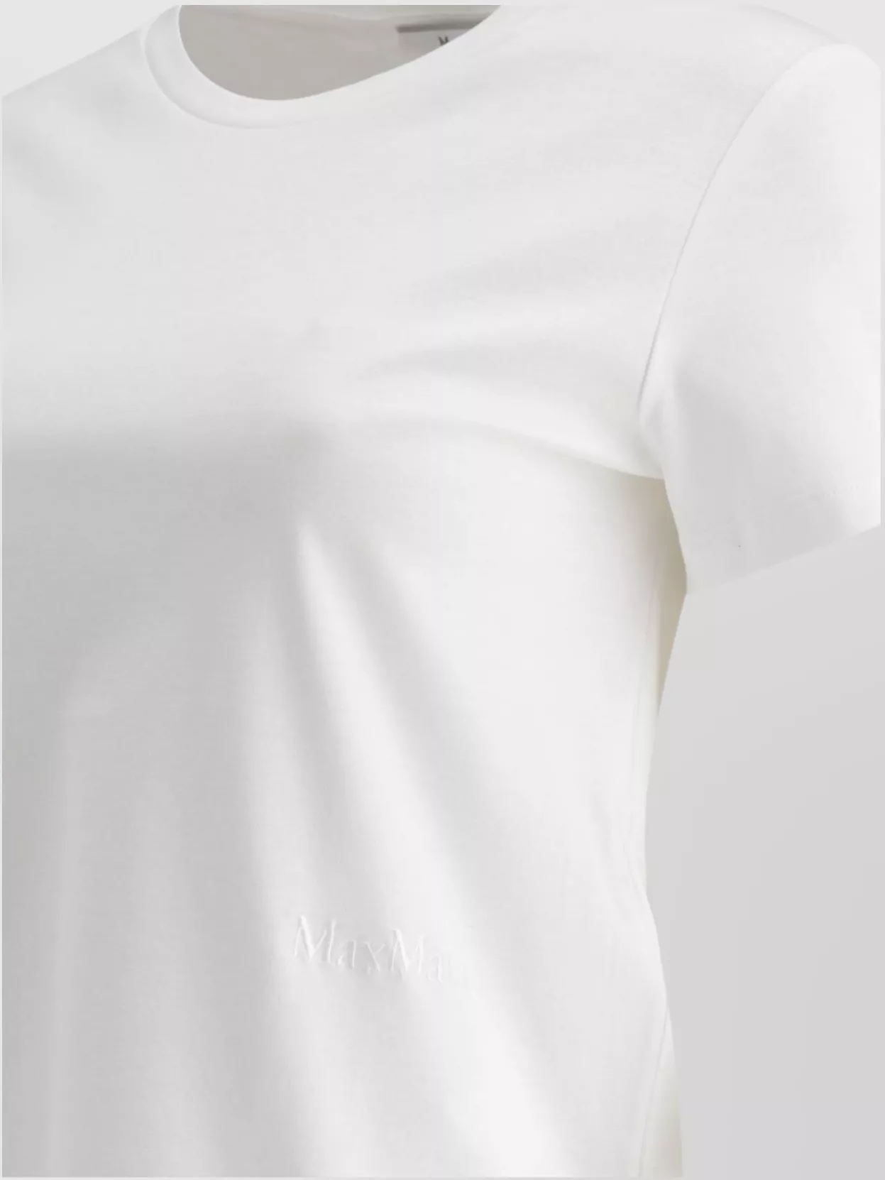 Max Mara Crew Neck Short Sleeves Casual Style Top In White