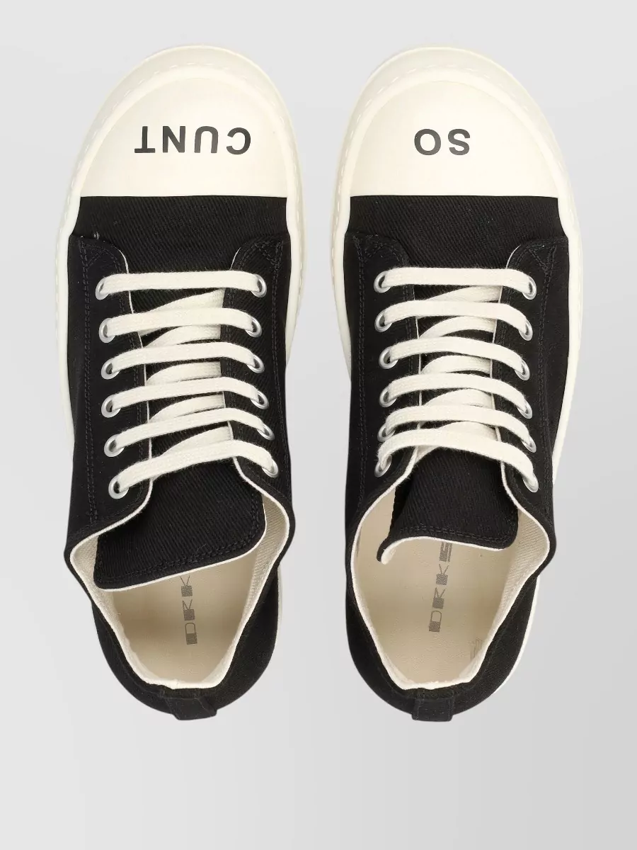 Rick Owens Drkshdw Canvas Low-Top Lace-Up Sneakers