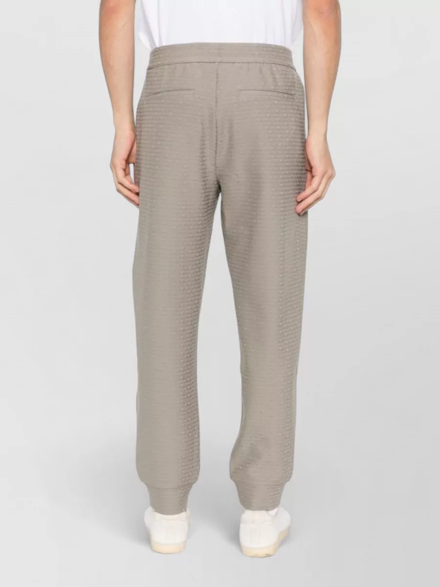 Emporio Armani Cotton Blend Sweatpants Textured Fabric Pockets