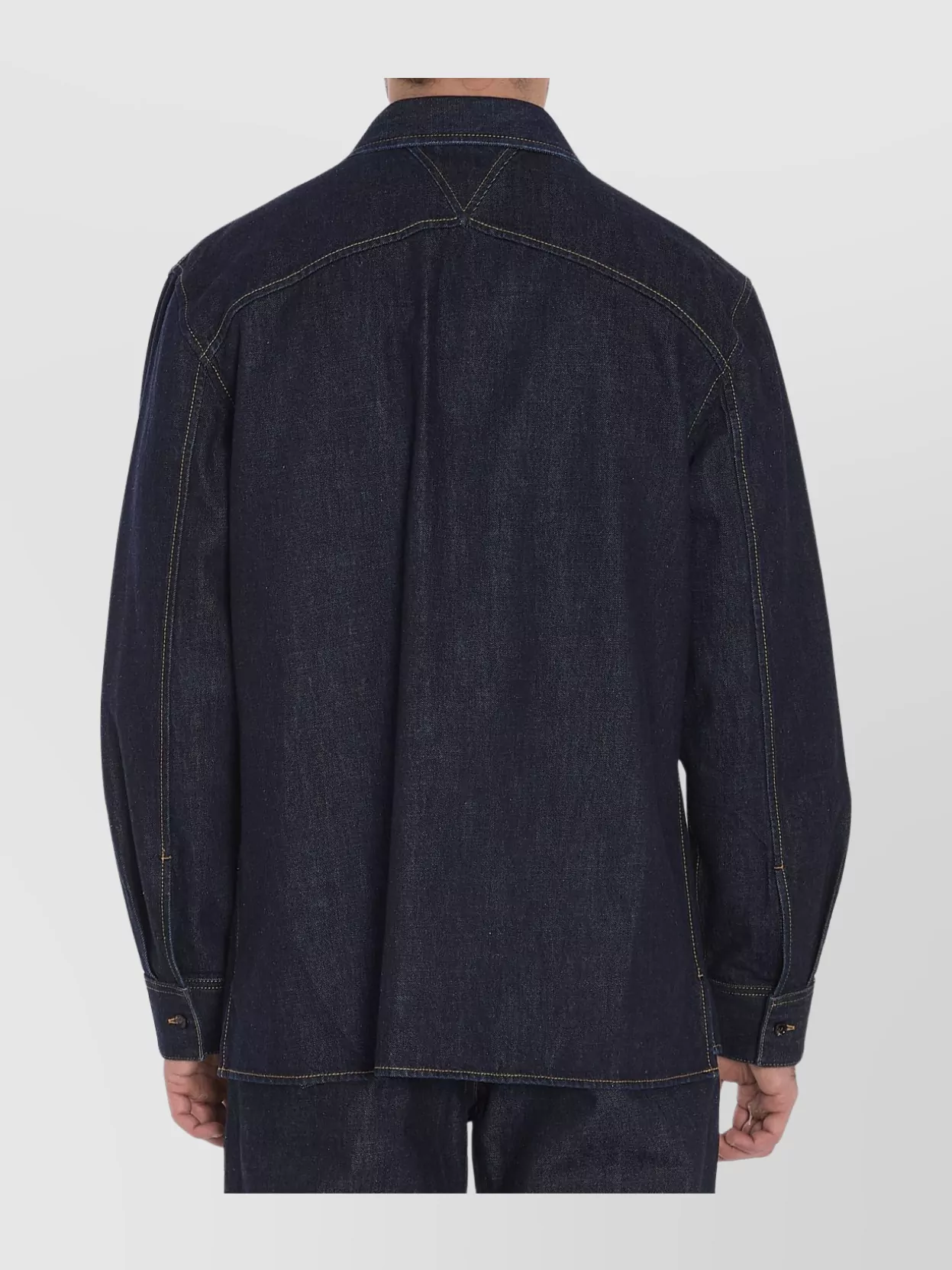 Bottega Veneta Denim Shirt Contrast Stitching