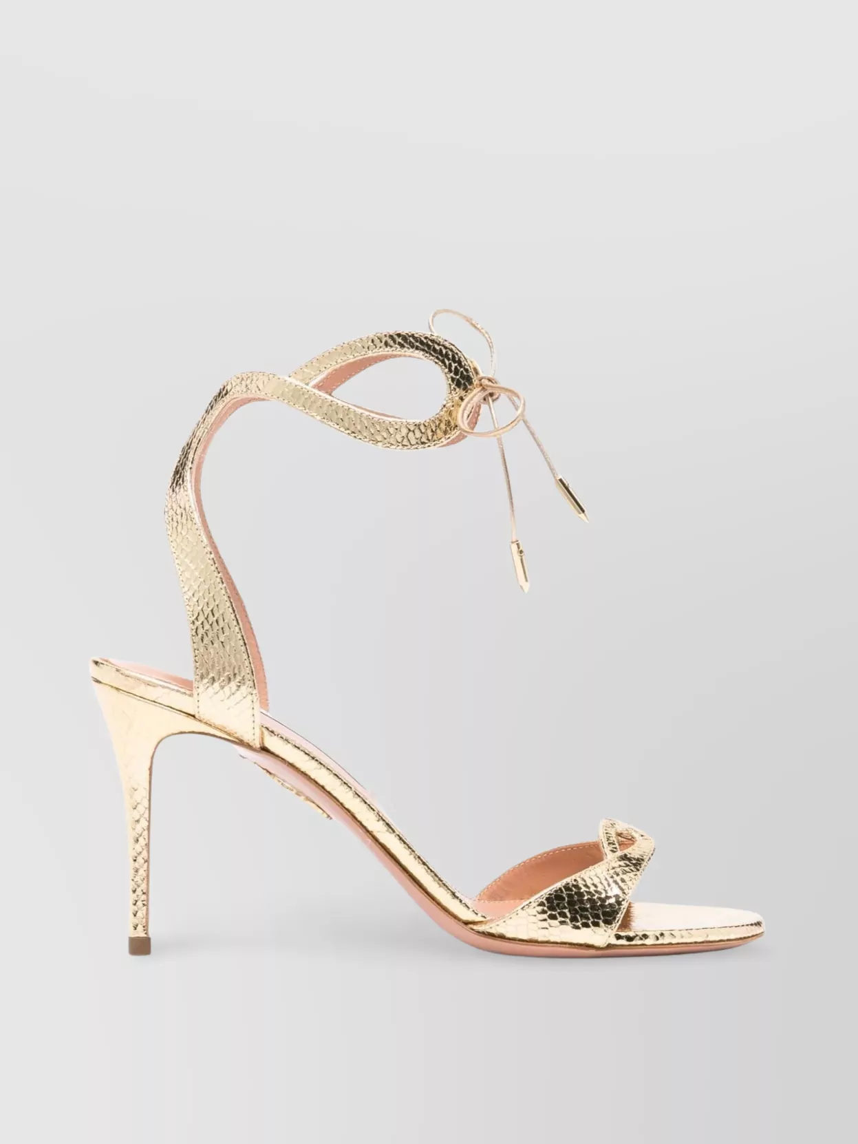 Aquazzura Heeled Sandals With Metallic And Textured Finish