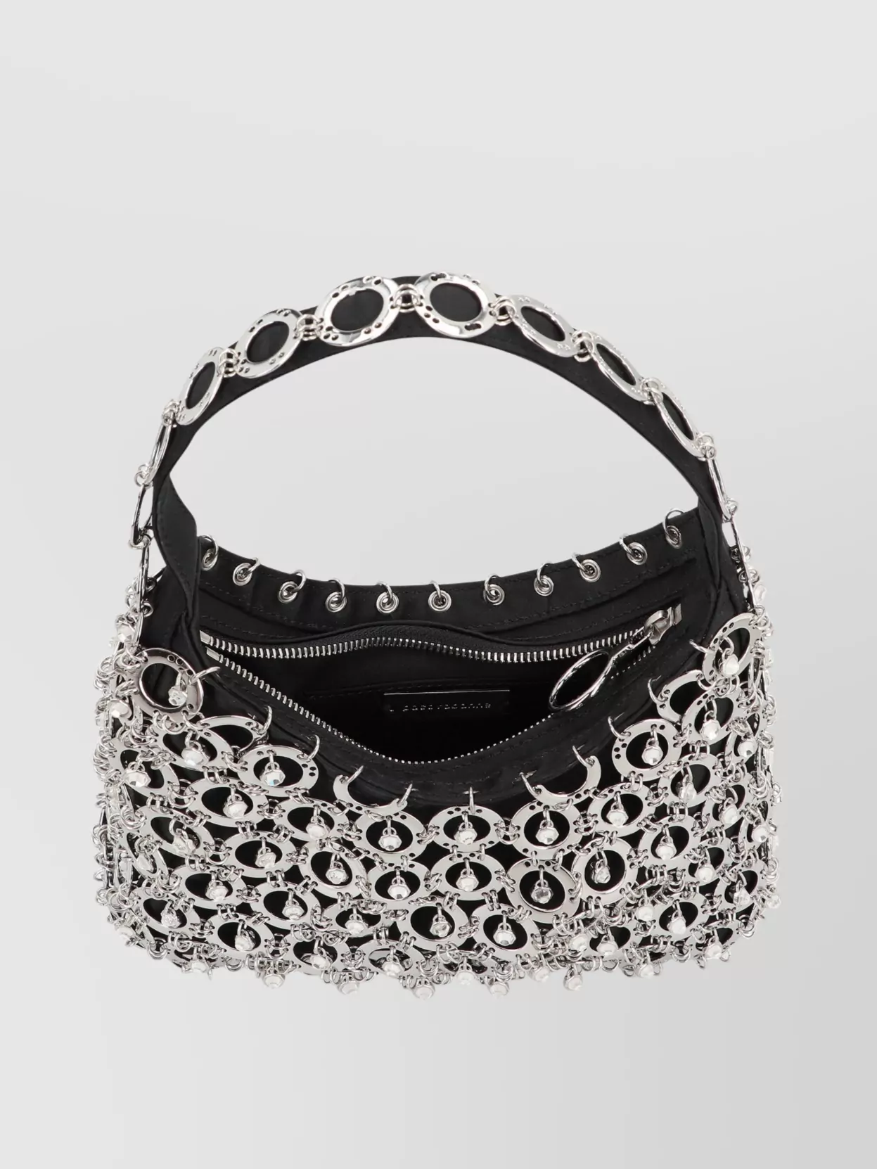 Paco Rabanne Spherical Satin Shoulder Bag With Metallic Embellishments