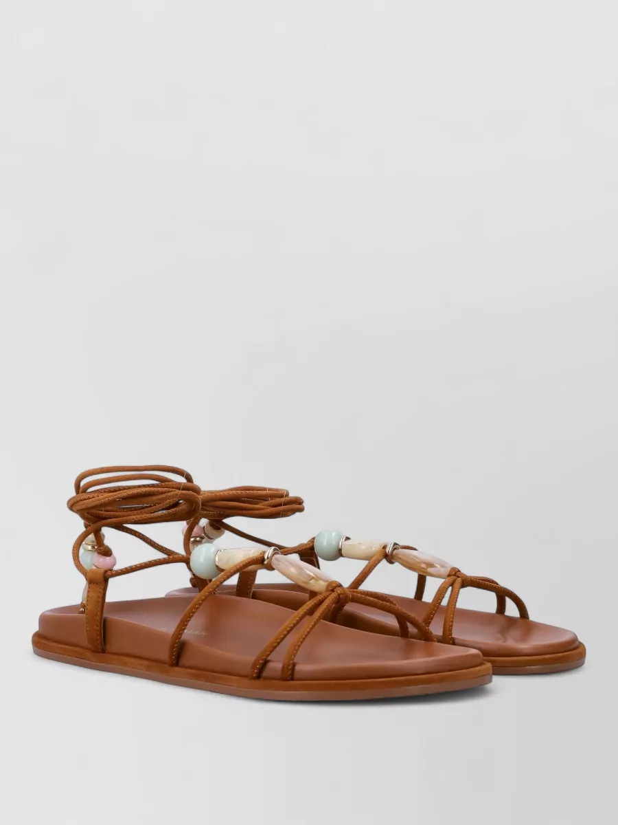 Stuart Weitzman Leather Wrap Sandals