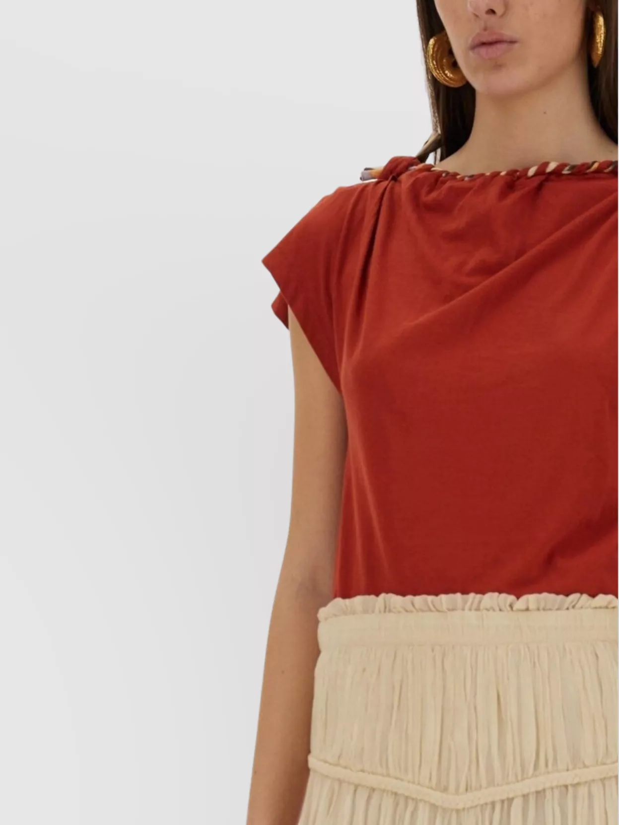 Isabel Marant Asymmetric Hem Bow Detail T-shirt