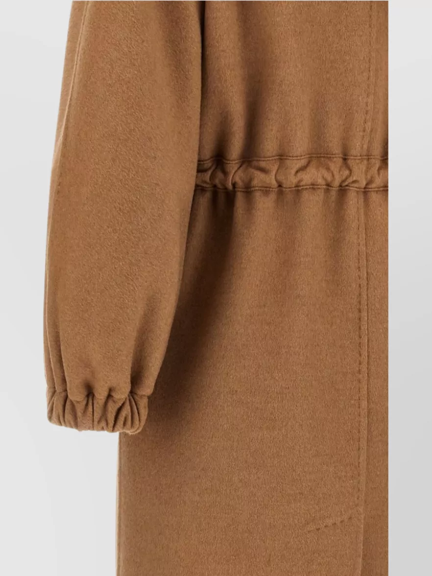 Max Mara Waist Belt Hooded Long Coat