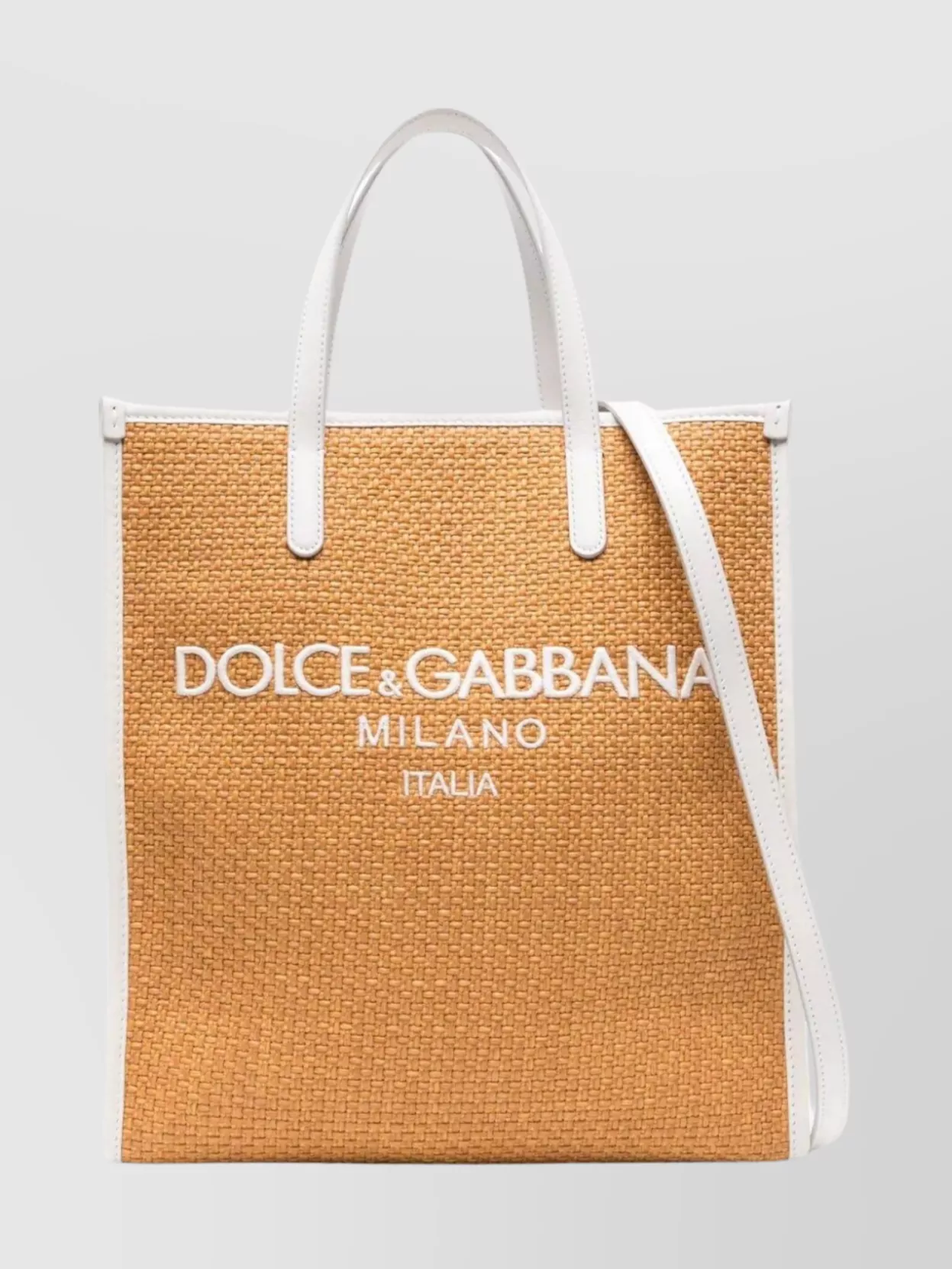 Shop Dolce & Gabbana Raffia Tote Milano Logo