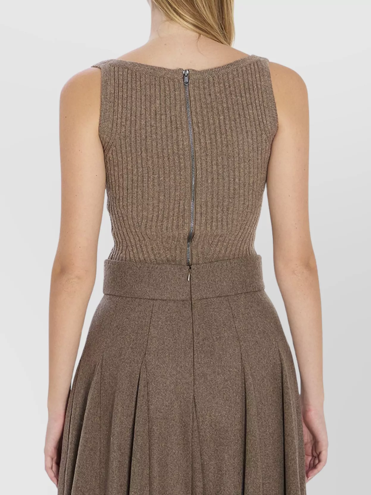 Max Mara Cashmere Wool Sleeveless Cropped Knitted Top