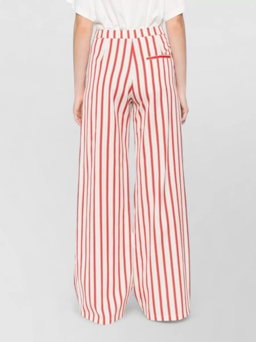 Forte Forte Silk Wide-Leg Striped Trousers