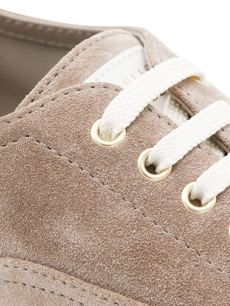 Brunello Cucinelli Suede Low Top Sneakers Round Toe Rubber