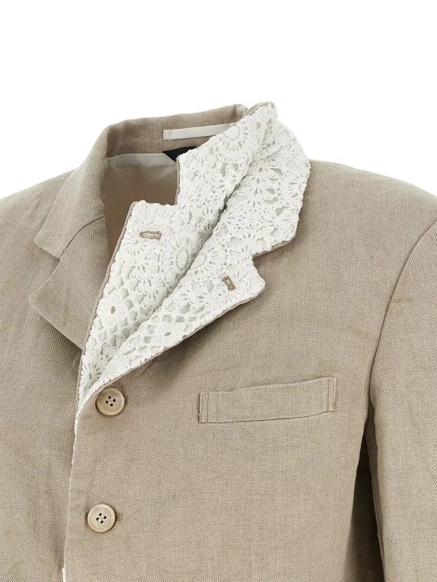 Comme Des Garçons Linen Single-Breasted Blazer