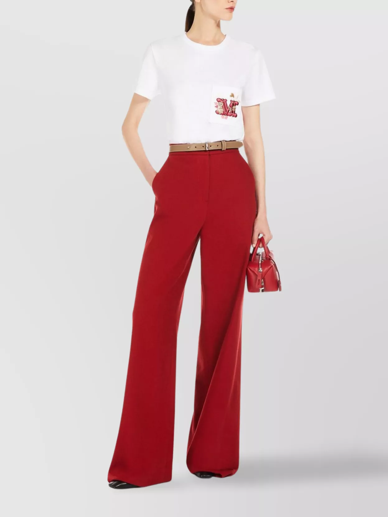 Max Mara Nunzio Jersey T-Shirt Pocket Embroidered