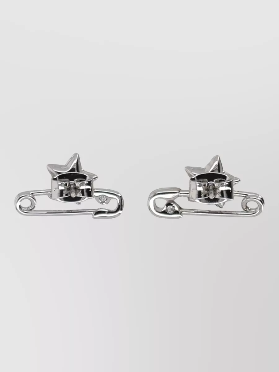 Marc Jacobs Zirconia Safety Pin Earrings