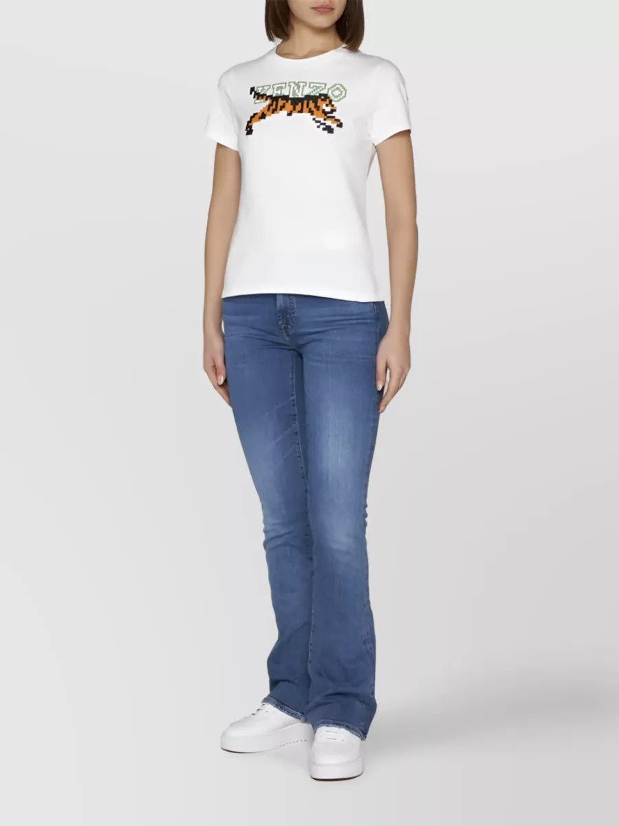 Kenzo Casual Tiger Embroidered T-Shirt