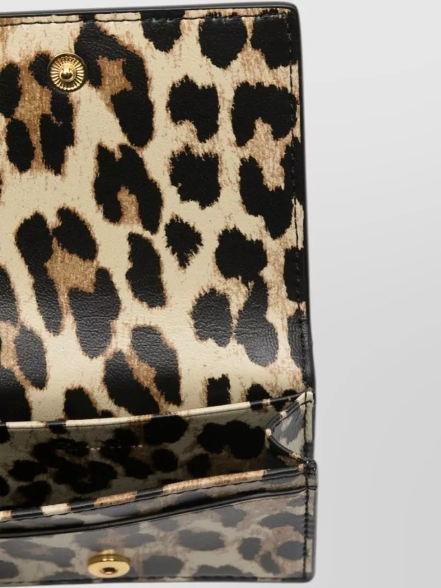 Ganni Leopard-Print Leather Card Holder