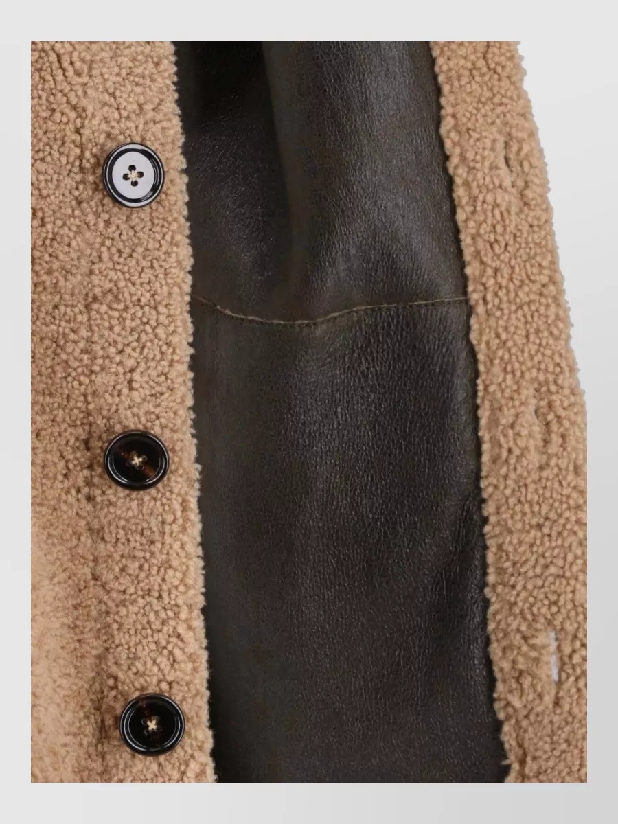 Dolce&Gabbana Lamb Leather Single Breasted Coat