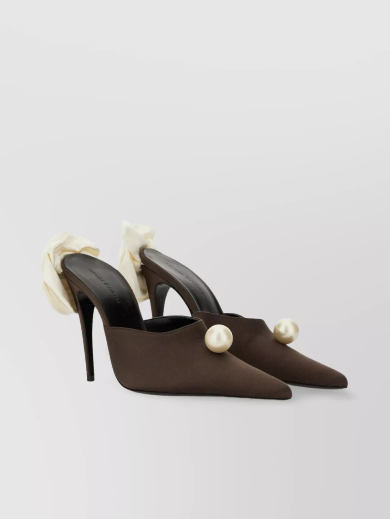 Magda Butrym Pearl Ruffled Stiletto Toe Mule