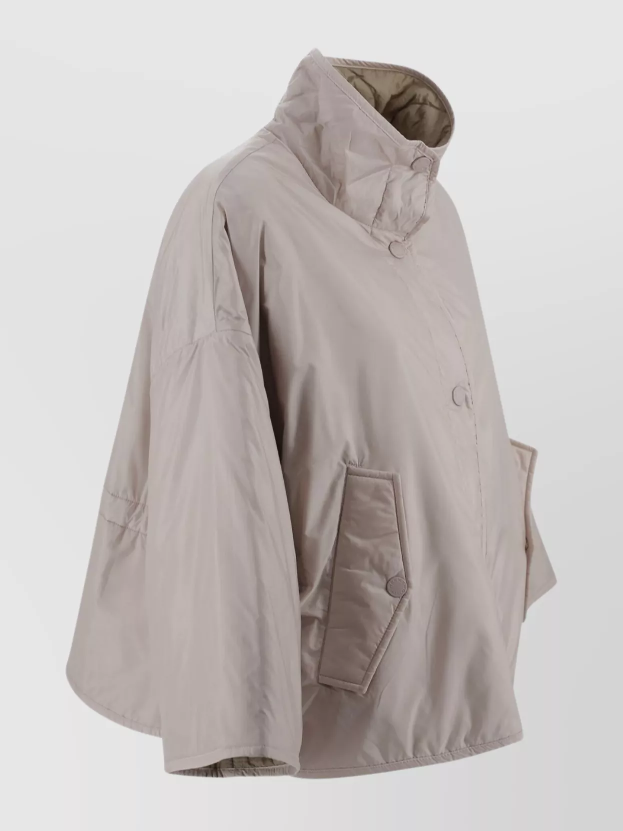 Weekend Max Mara Reversible Waterproof Canvas Jacket With Adjustable Drawstring In Neutral