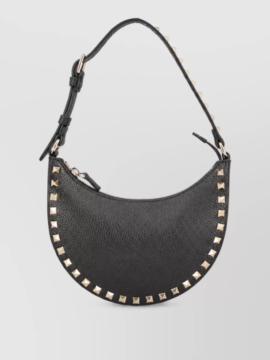 Valentino Garavani rockstud spike calfskin leather clutch bag