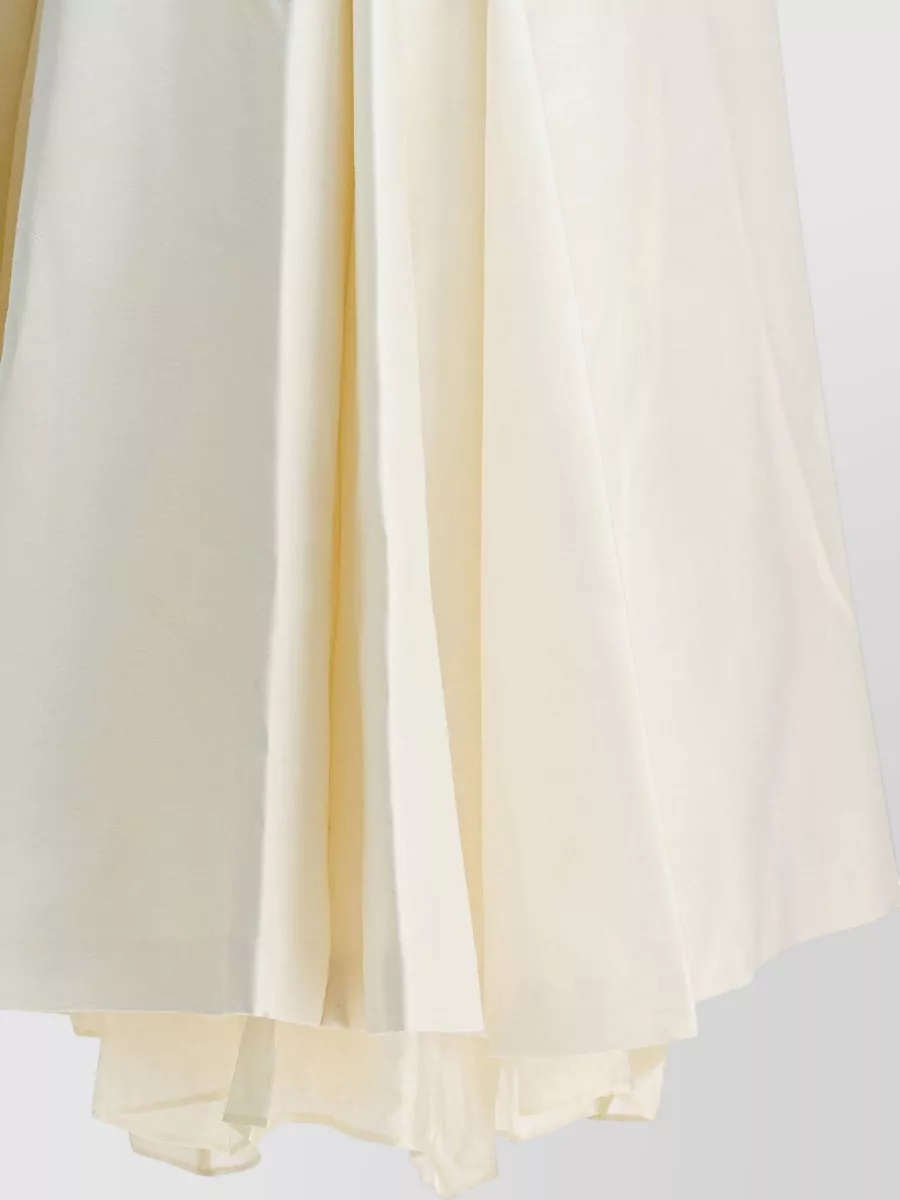 Sandbeige Silk Wool Asymmetric Draped Skirt