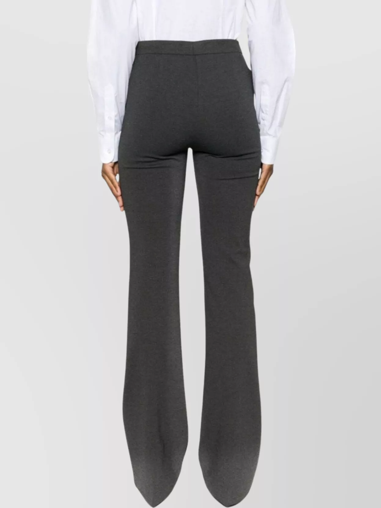 Pinko High Waist Flared Trousers With Belt Loops In Black