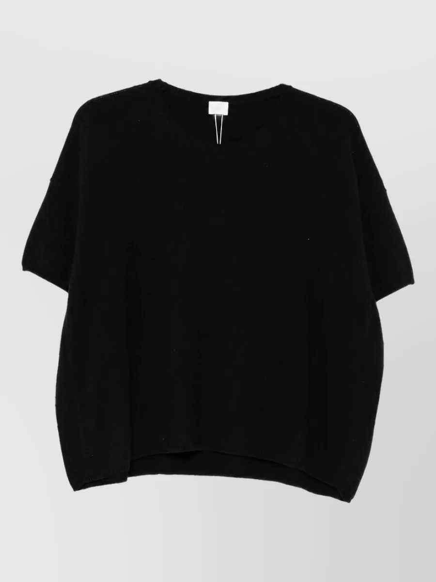 Ct Plage cashmere knitted crewneck short-sleeve sweatshirt