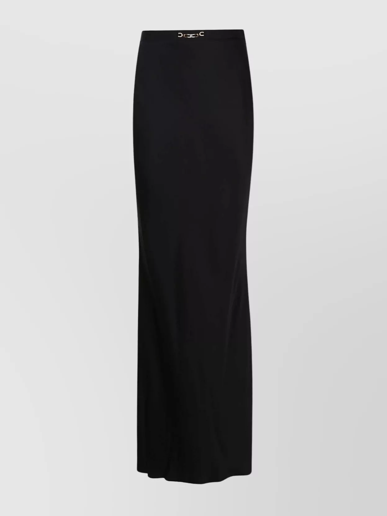 Elisabetta Franchi Slit Waist Maxi Skirt With Metal Detail In Black