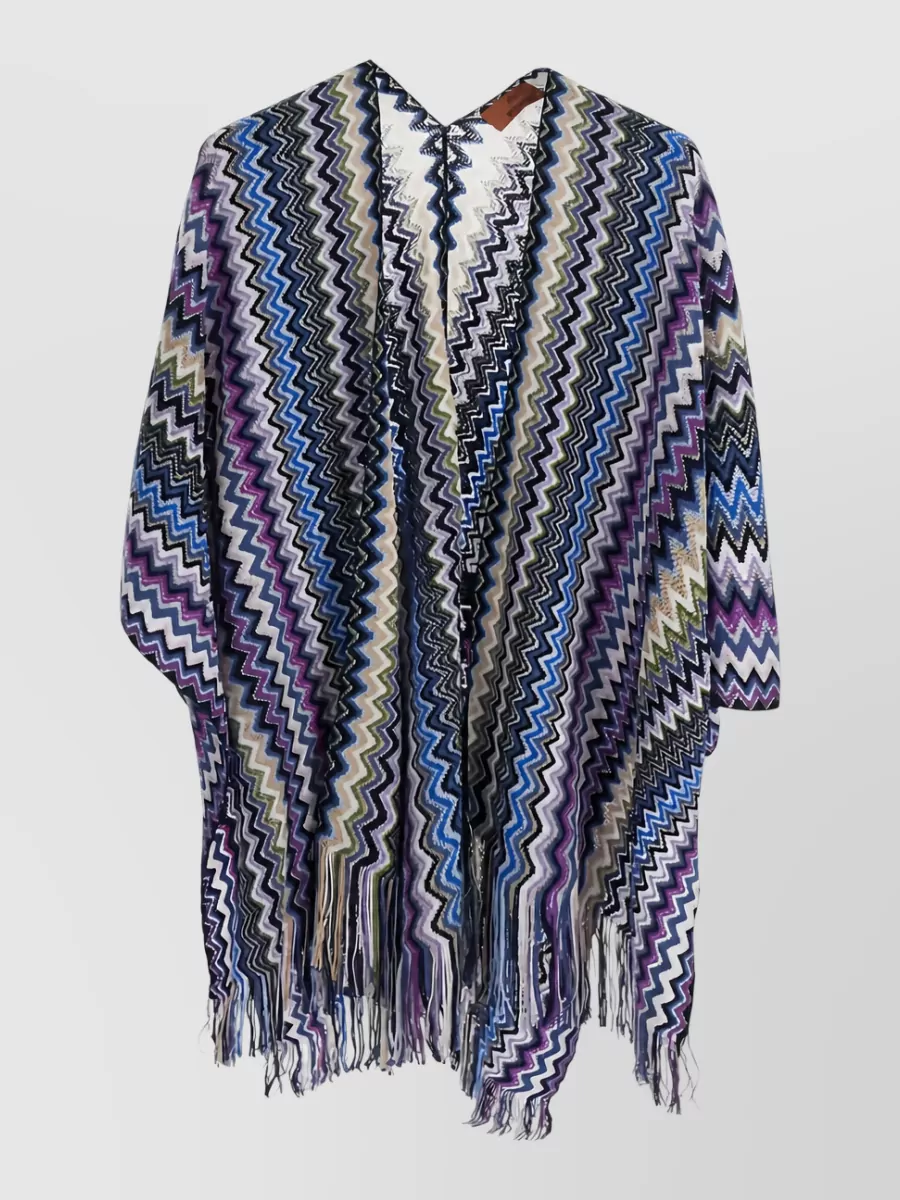 Missoni zigzag knit poncho