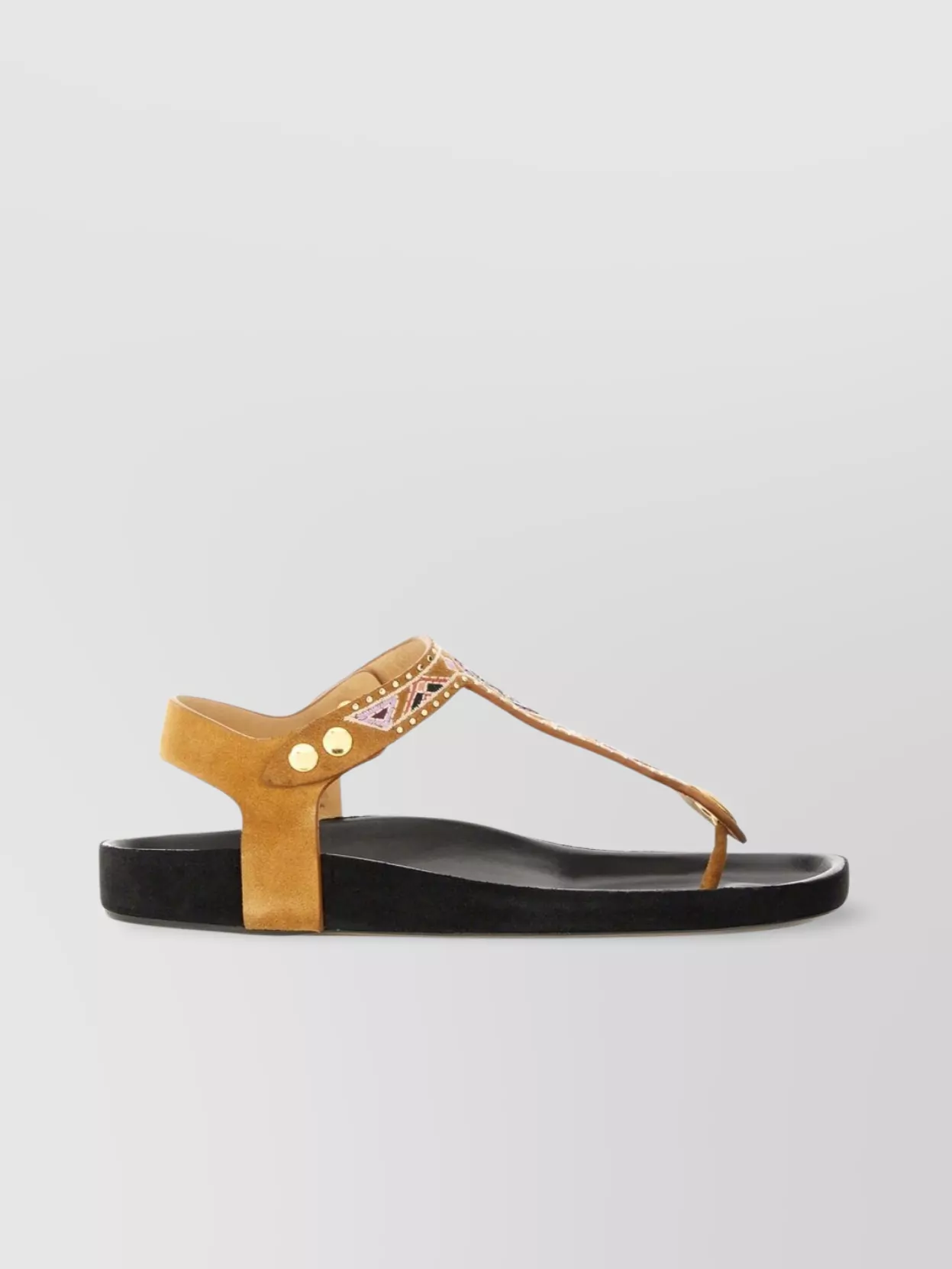 ISABEL MARANT EMBELLISHED STRAP TOE POST SANDALS
