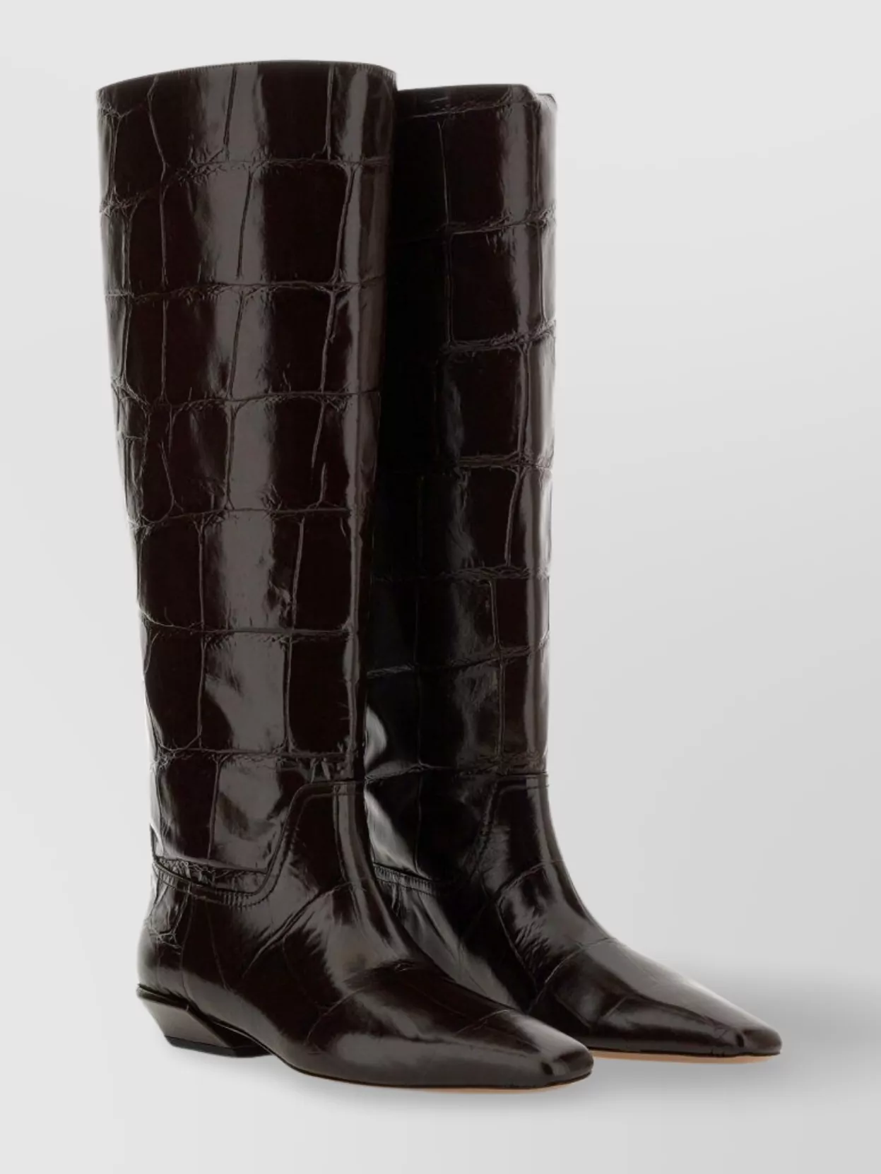 Paris Texas Square Toe Ankle Boots In Brown