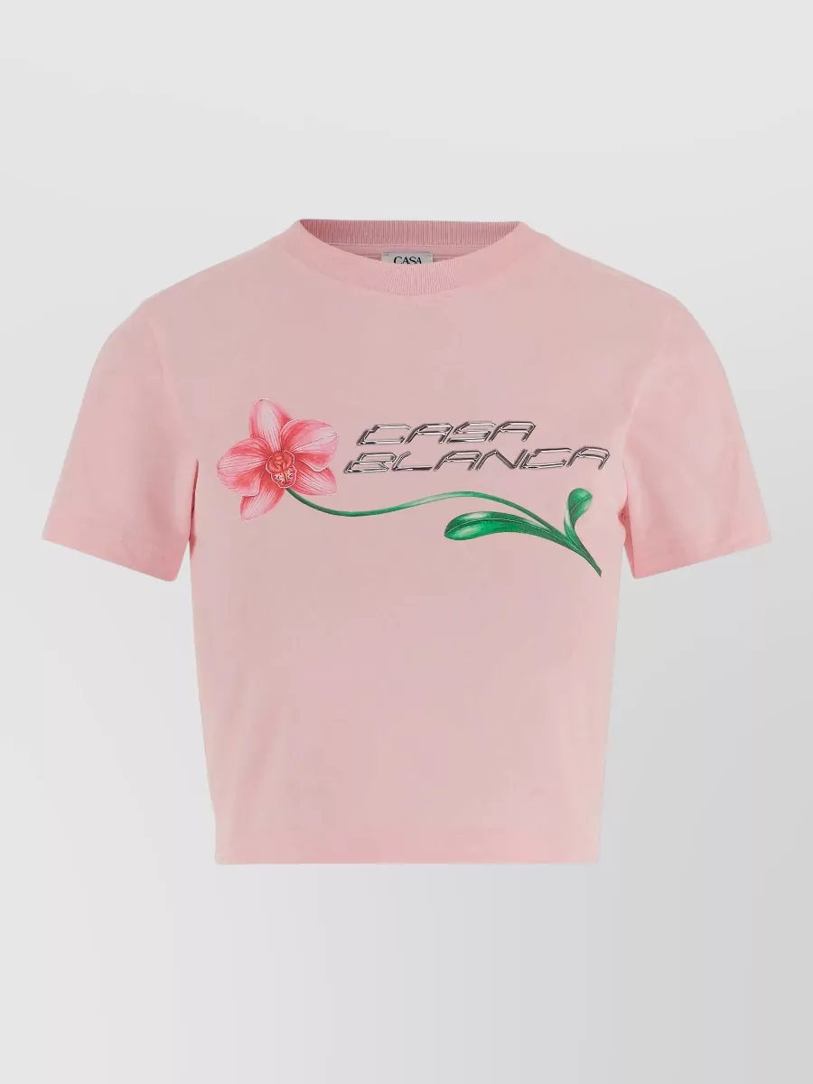 Casablanca cropped short-sleeve t-shirt