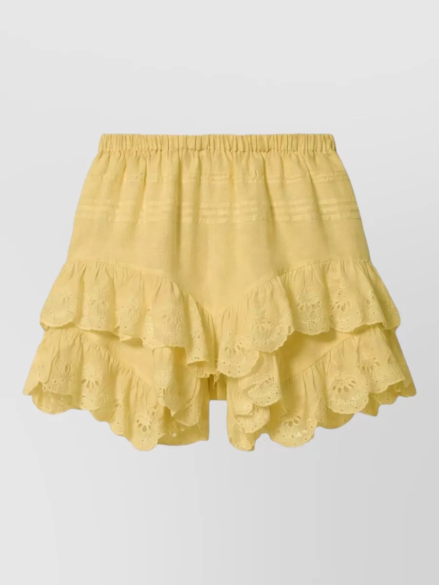 Isabel Marant Etoile Embroidered Cotton Mini Shorts