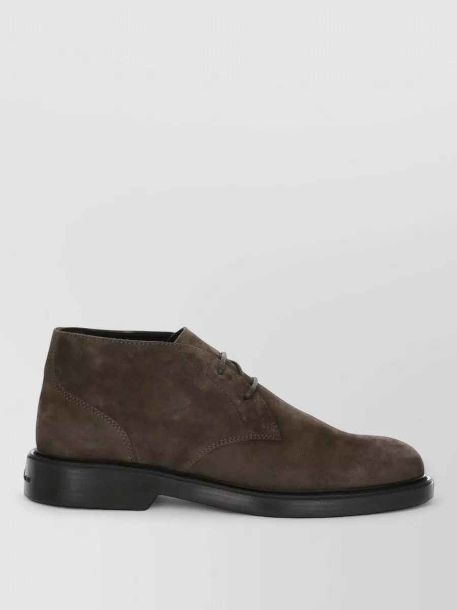 Hogan Leather Lace Up Boots