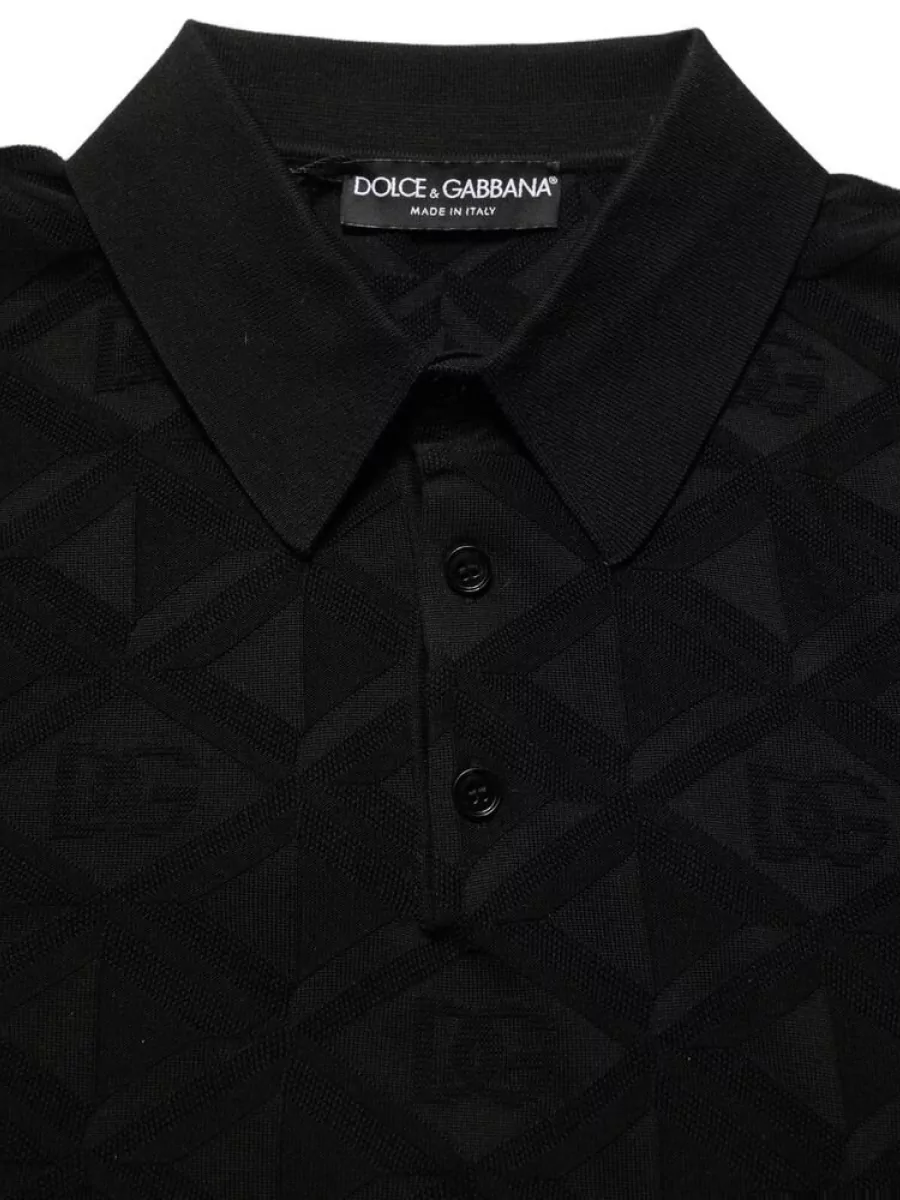 Dolce&Gabbana Silk short sleeve knit polo shirt