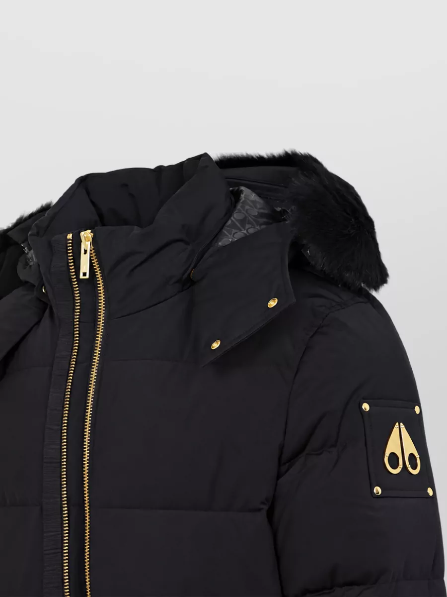 Moose Knuckles Nylon Down Padded Bomber Jacket