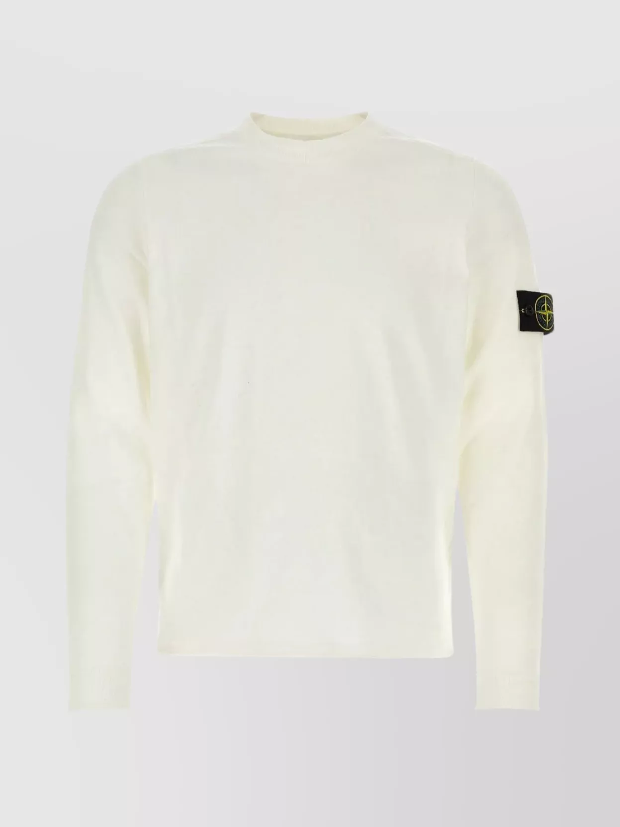 Shop Stone Island Crew-neck Sweater With Detachable Logoed Label In Pastel