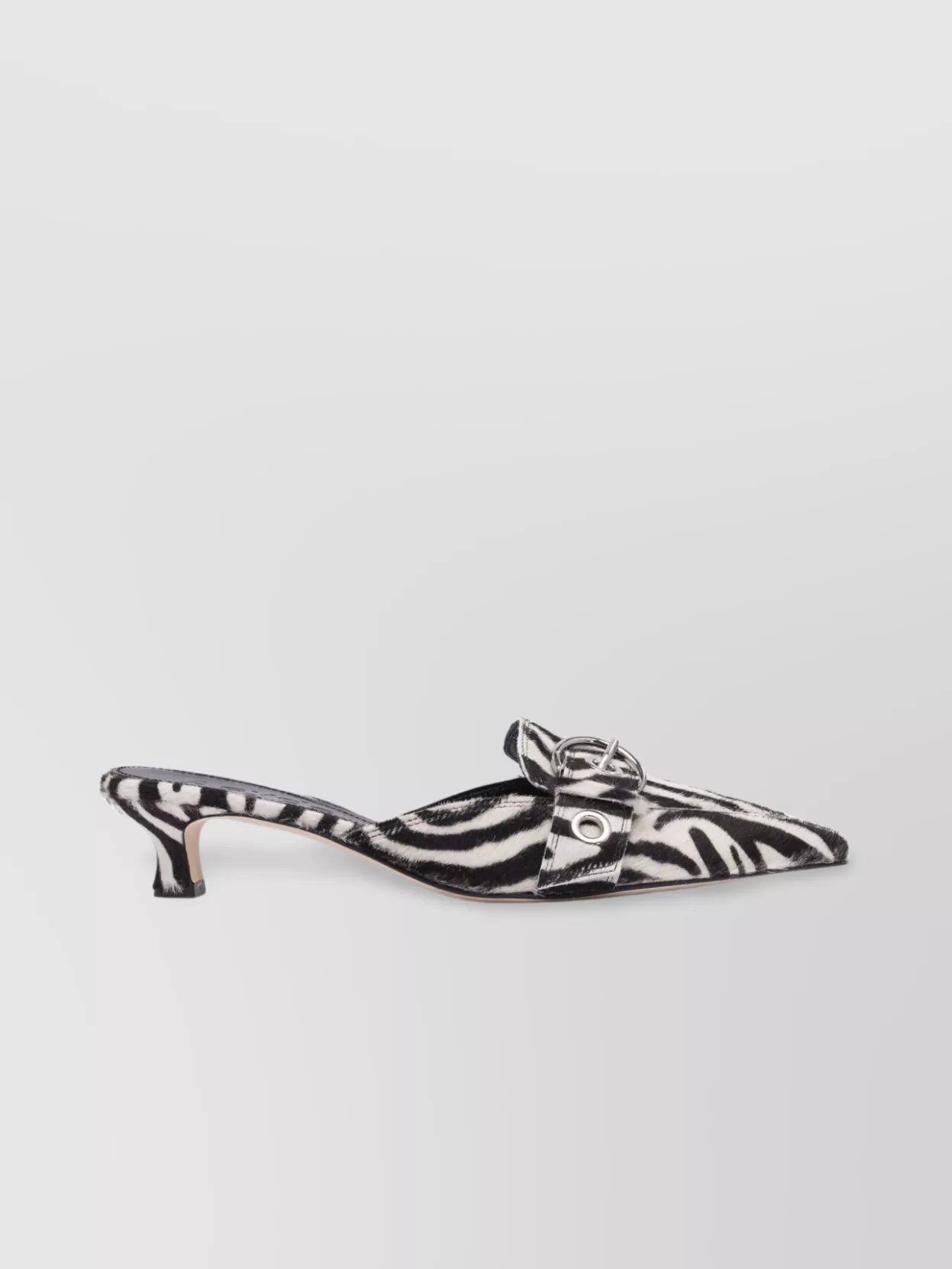 Aeyde Animal Print Kitten Heel Pointed Toe Mules