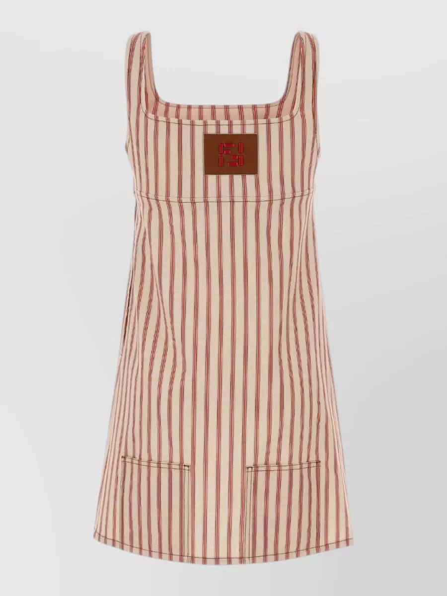 Fendi Denim Embroidered Mini Dress