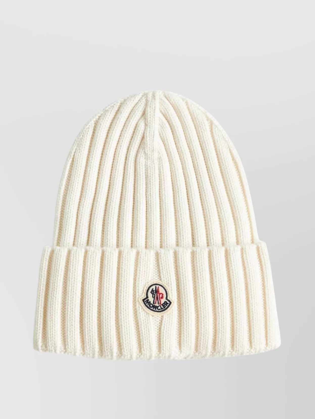 Moncler Logo Wool Beanie With Turn-up Brim
